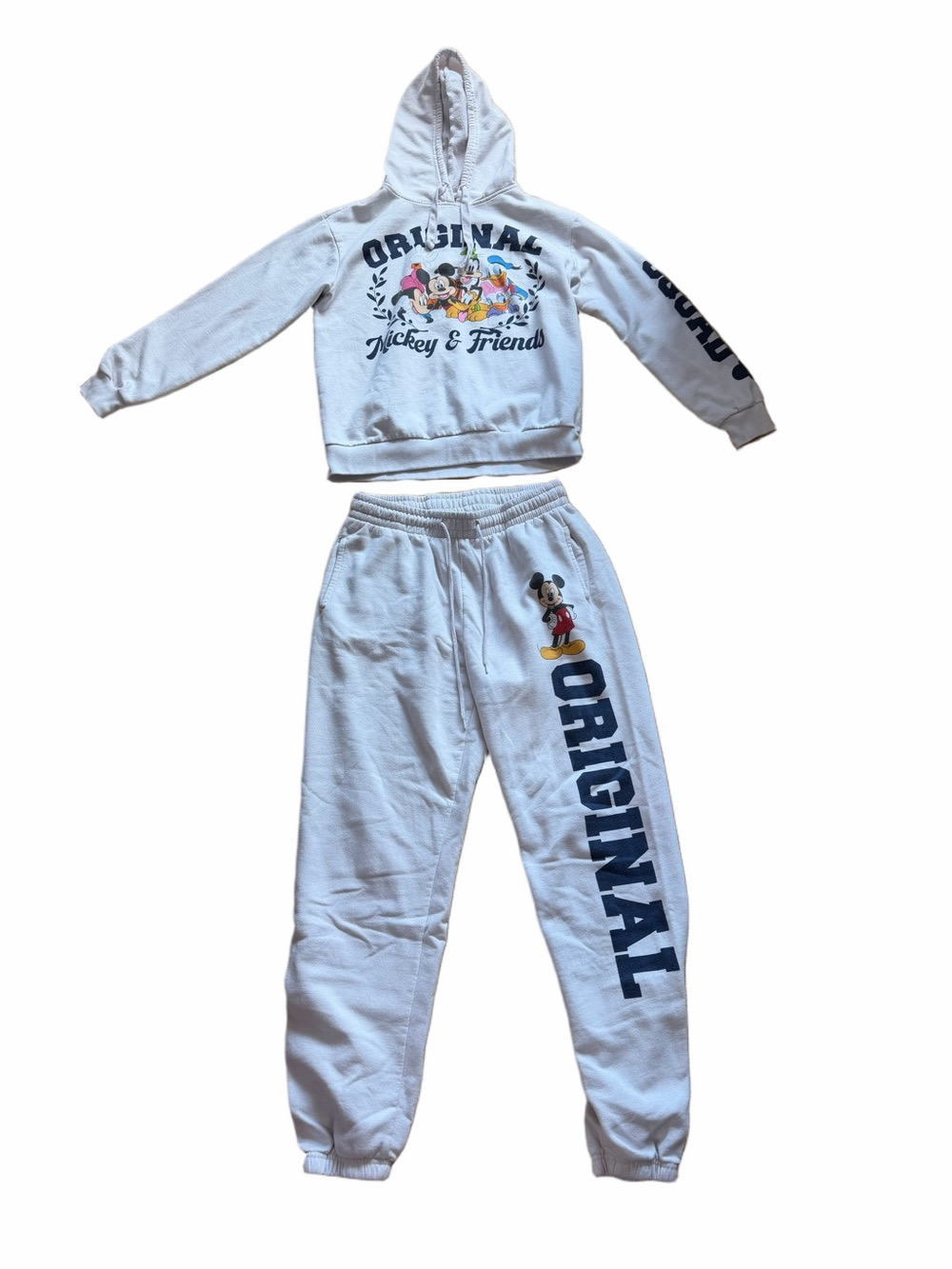 Mickey & Friends White Kids Jogger Set